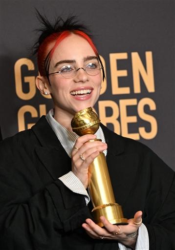 Singer Billie Eilish poses with the award for Best Original Song - Motion Picture 