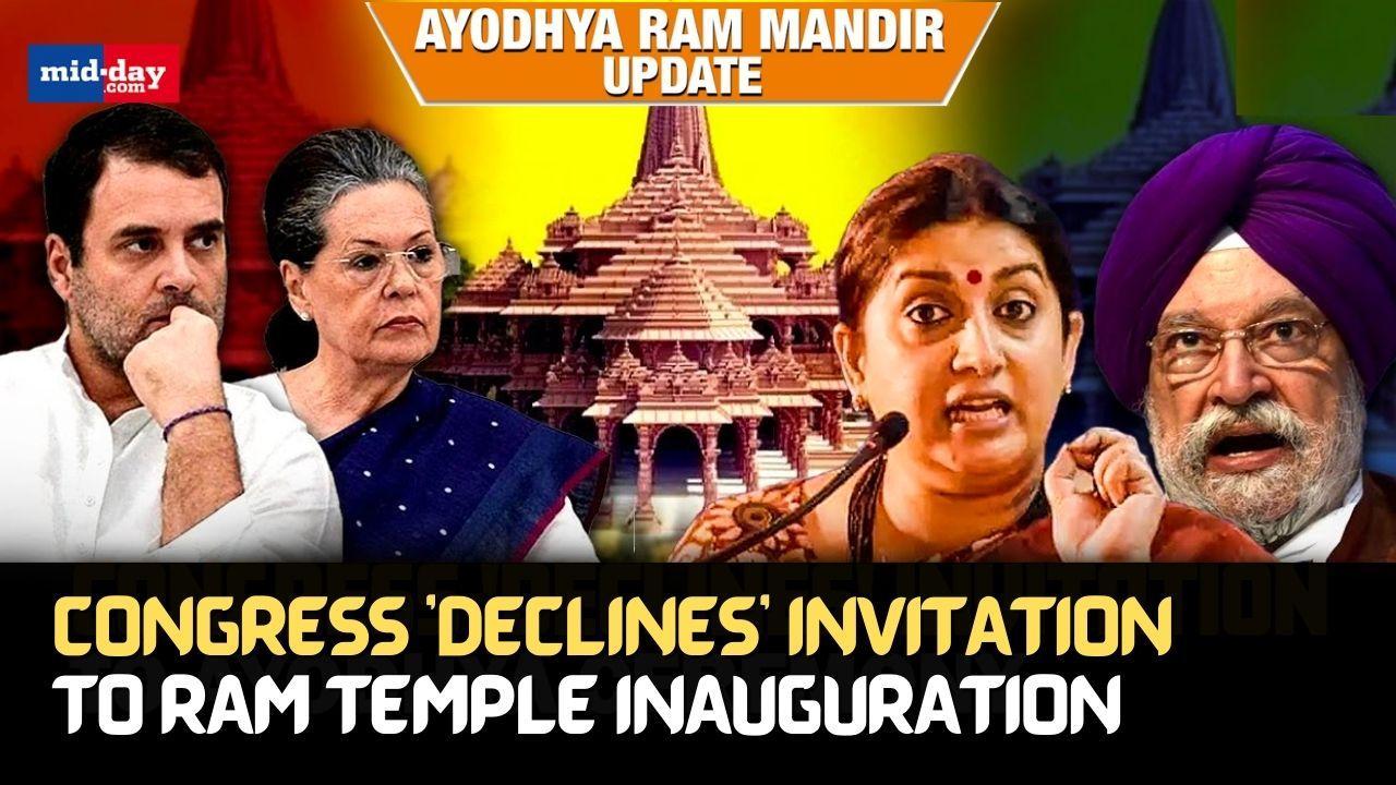 Ayodhya Ram Mandir: Congress 'declines' invitation to Ram Mandir inauguration