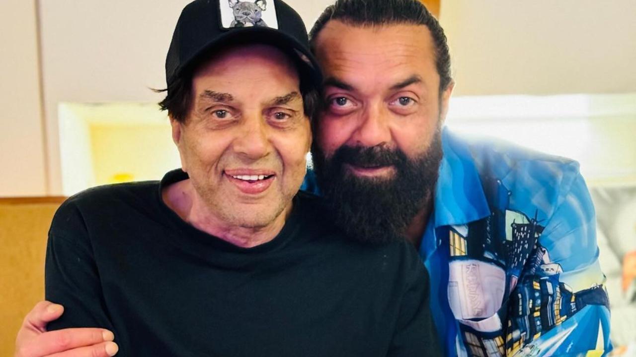 Bobby Deol drops adorable picture with his 'life' and 'world' Dharmendra