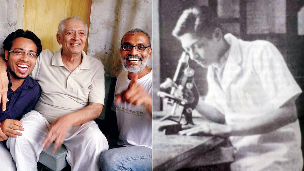 Nitin Valmiki, Framji Chhapgar (centre) and Pradip Patade in 2012; (right) a young Chhapgar. Pic Courtesy/Instagram