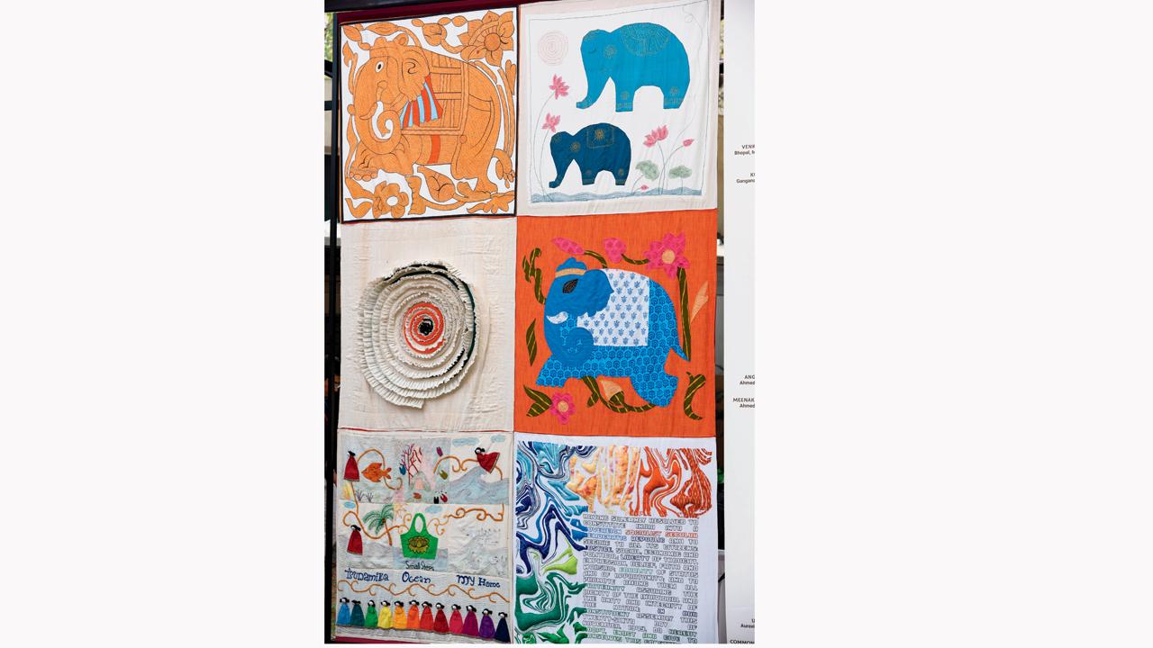 A panel of artworks from the exhibition 