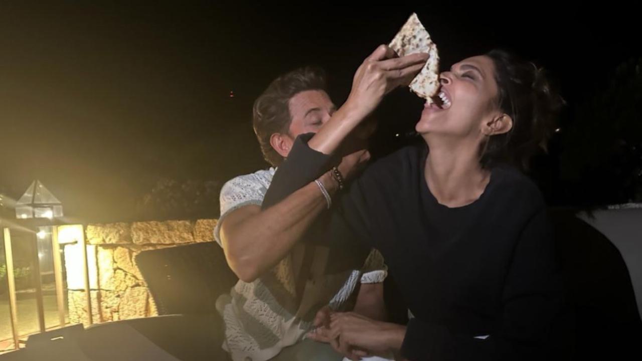 Deepika Padukone, Hrithik Roshan fight over pizza on the sets of 'Fighter', pic goes viral
