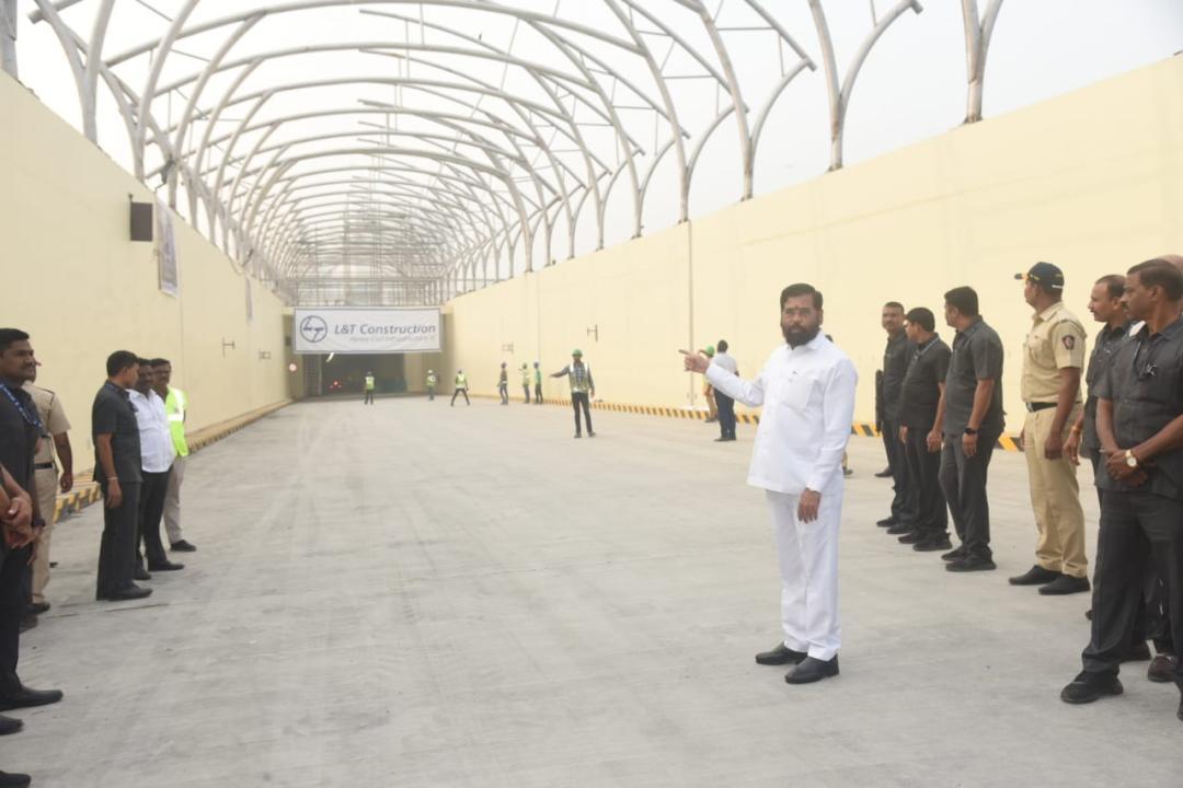 Maharashtra CM Eknath Shinde inspects Mumbai Coastal Road Project