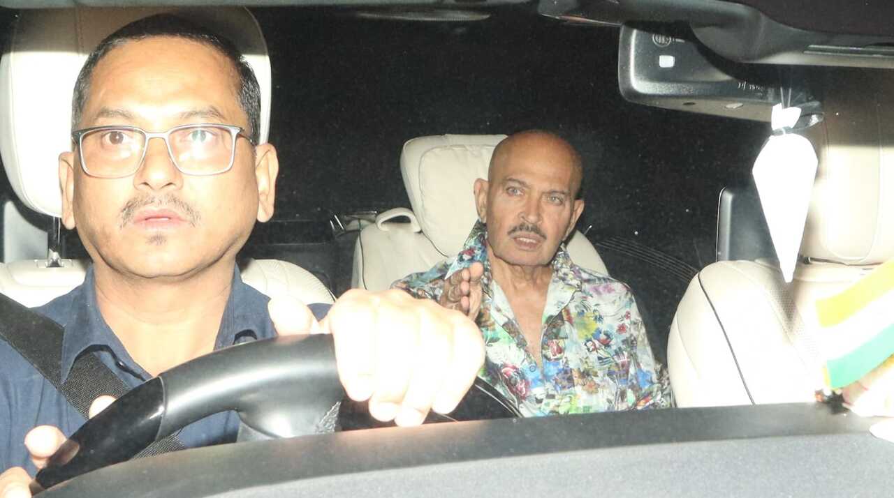 Hrithik's filmmaker father Rakesh Roshan was seen arriving for the screening in a multi-coloured shirt