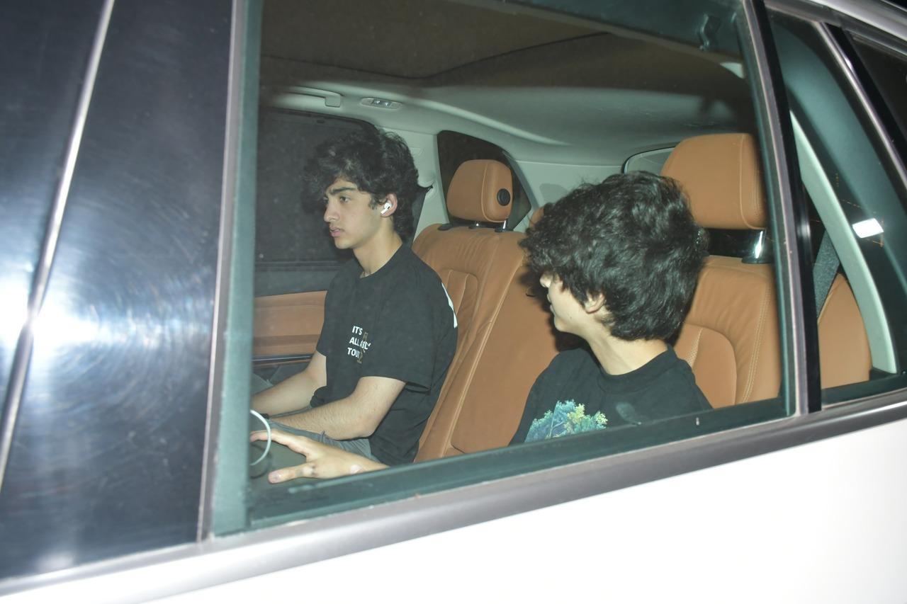 Hrithik's kids were seen twinning in black when they arrived for the movie screening