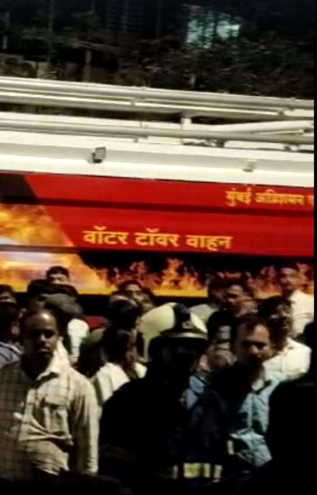 Huge crowd was seen gathering at the fire after a fire broke out, sources said
