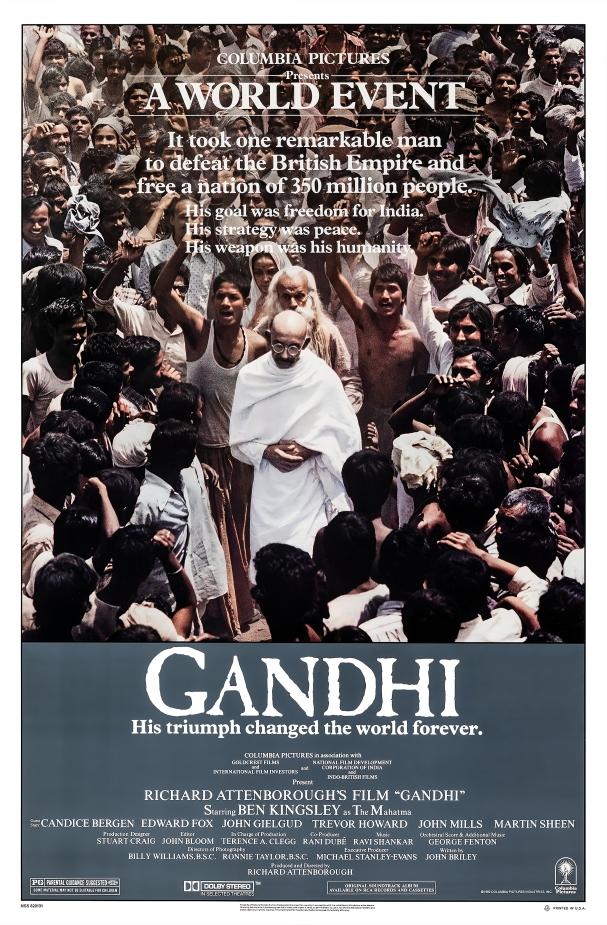 Gandhi (1982)An Oscar-winning movie based on Gandhi's memoirs, with Ben Kingsley delivering an unforgettable performance as Mahatma Gandhi. The film depicts various aspects of Gandhi's life during the freedom struggle until his assassination. Directed by Richard Attenborough, it is considered one of the best films on Gandhi.