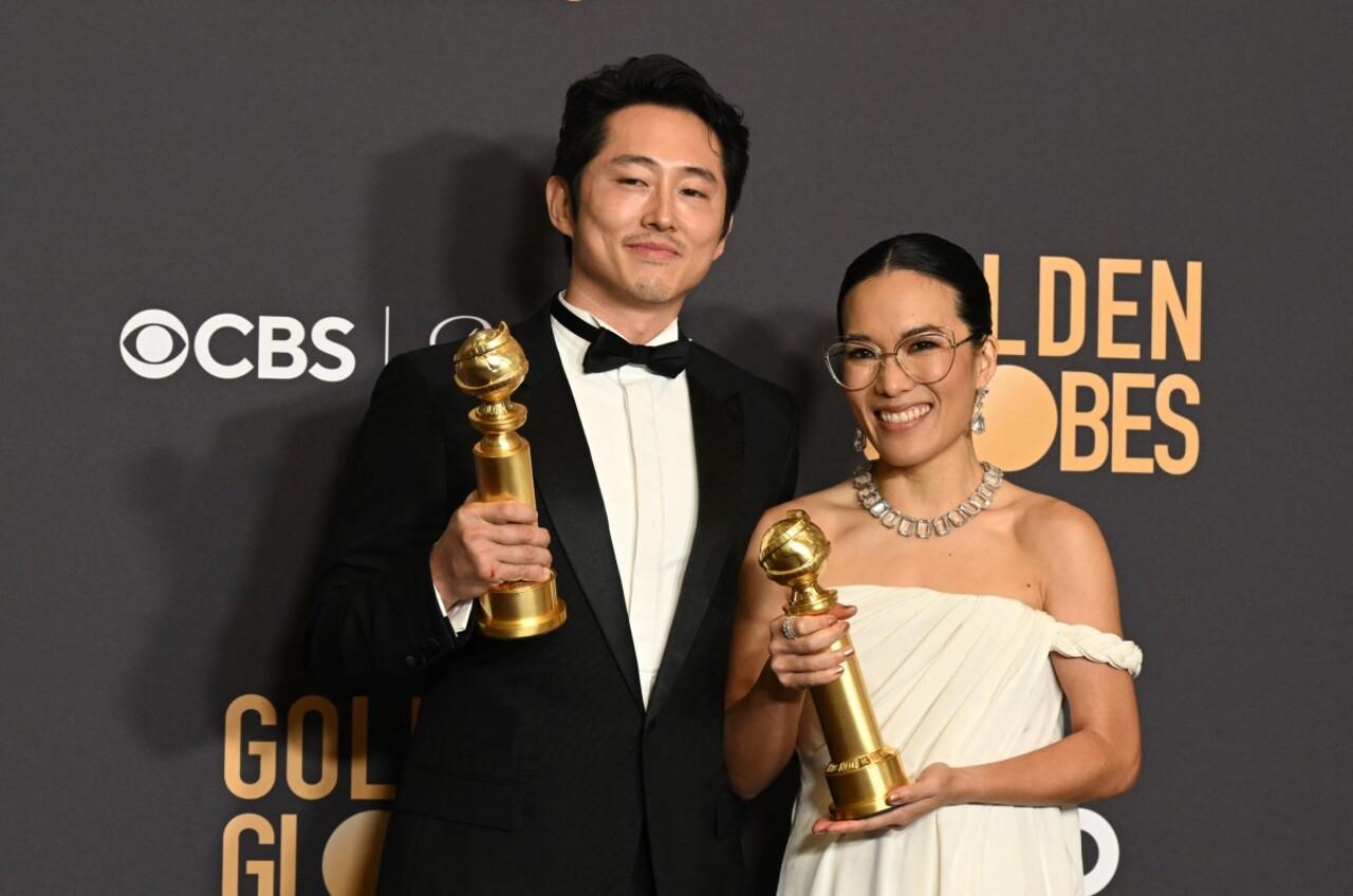 US actress Ali Wong poses with the award for Best Performance by a Female Actor in a Limited Series, Anthology Series or a Motion Picture Made for Television for 