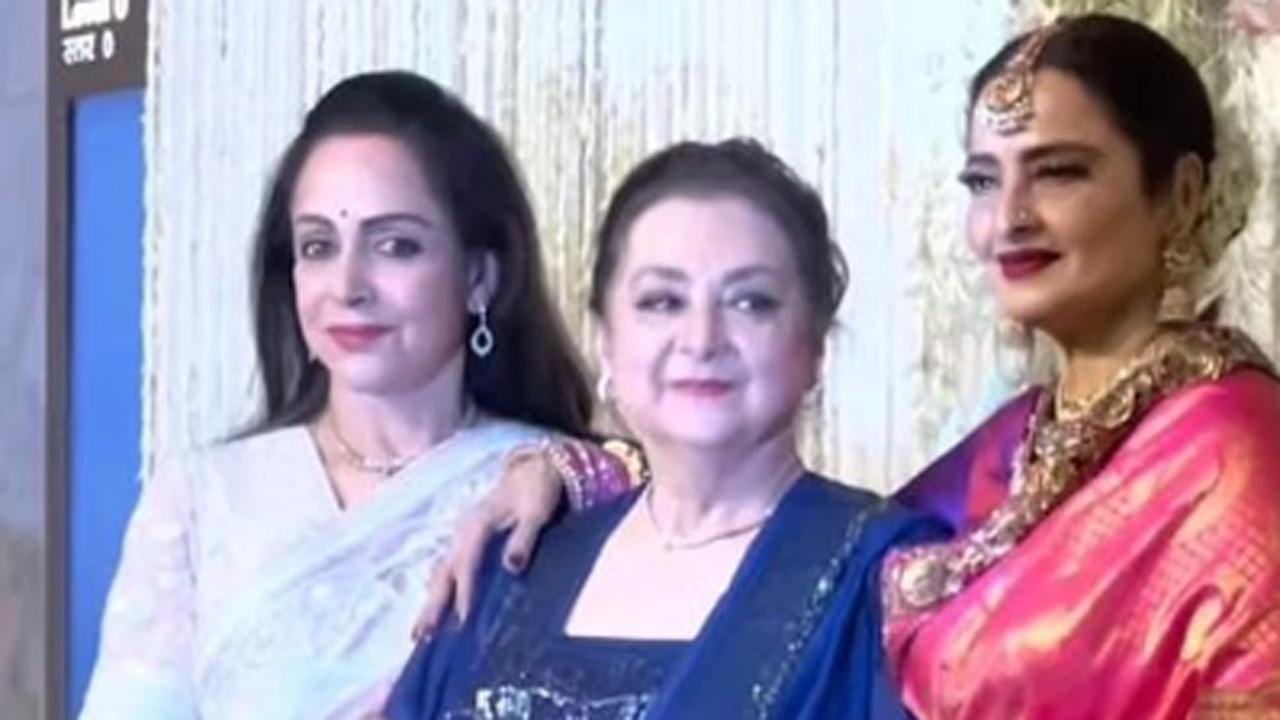 Hema Malini caught up with old friends and enjoyed herself at Ira's weeding