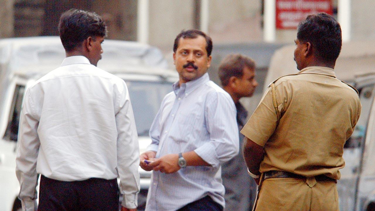 Former police officer Sachin Waze on March 9, 2004. File pic