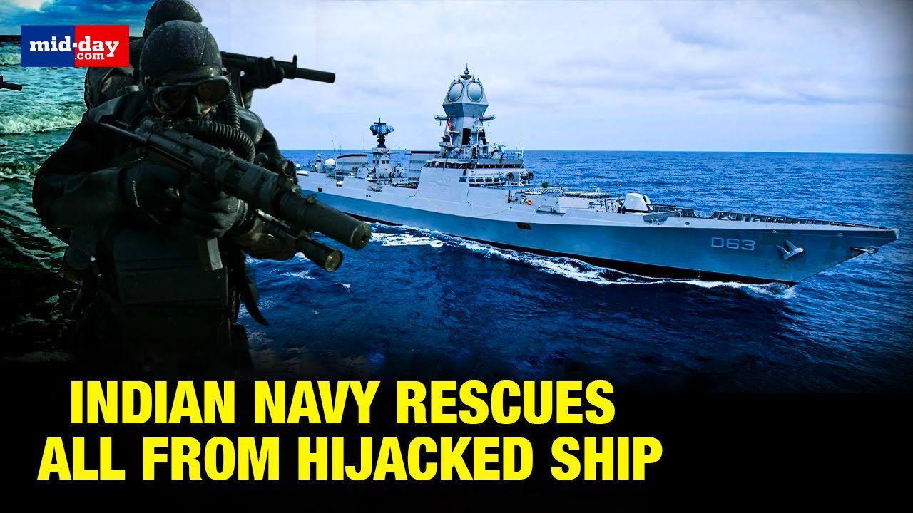 Cargo Ship Hijack: Indian Navy rescues crew from pirates