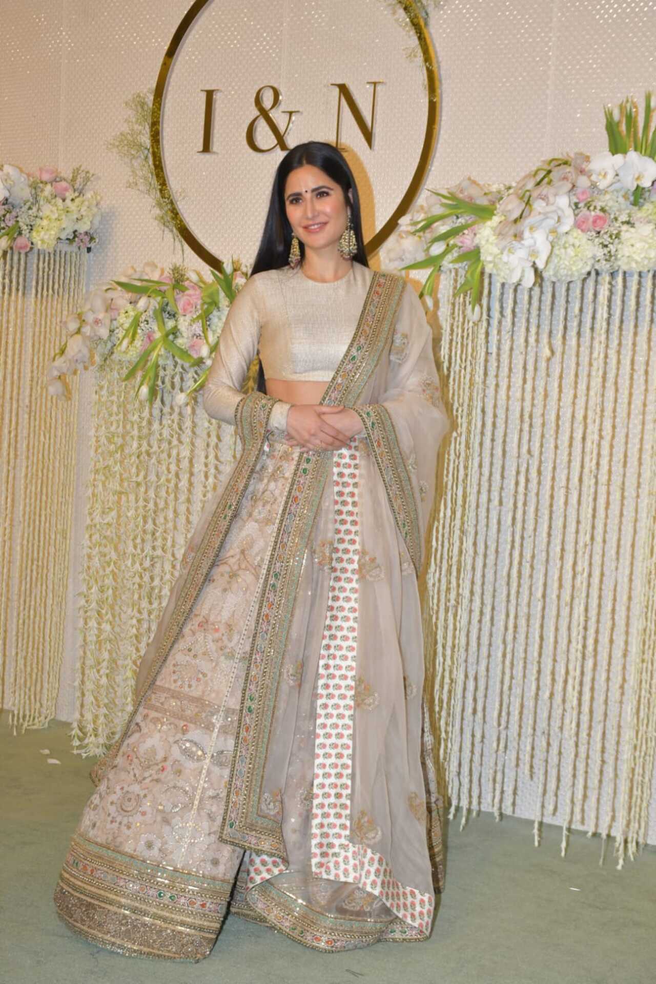 Katrina Kaif gave the princess vibe in this gorgeous off-white lehenga. She kept her hair straight and opted for subtle makeup