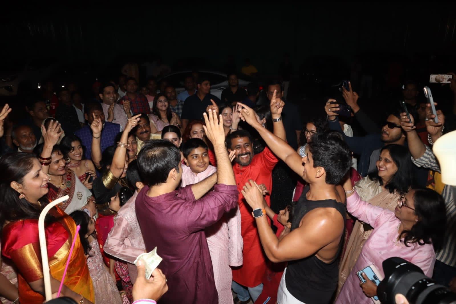 From the dhol to the family members dancing, the party was in full swing with only smiling faces around him