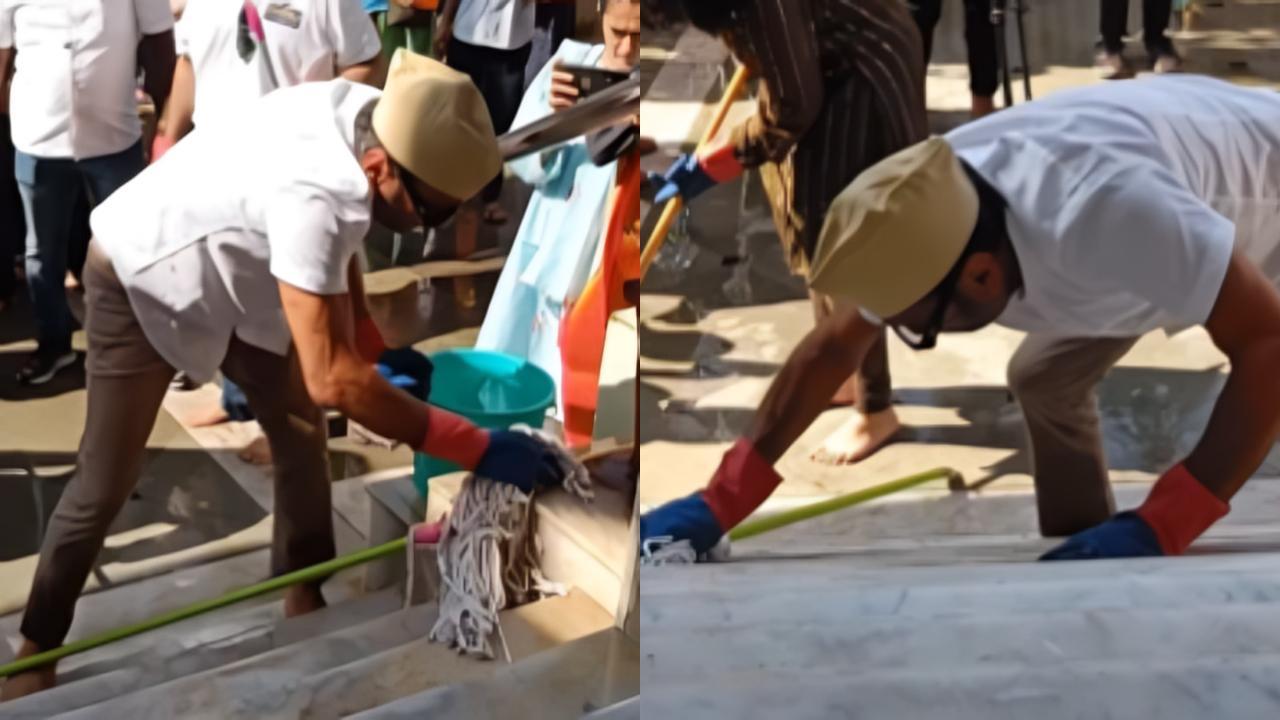 Jackie Shroff takes part in cleanliness drive of oldest Ram Temple in Mumbai