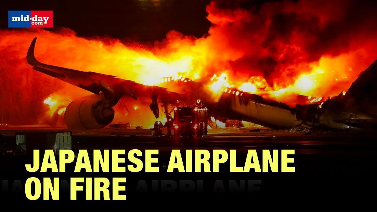 Japan Plane Collision: Japanese airplane with 379 onboard engulfs in flames