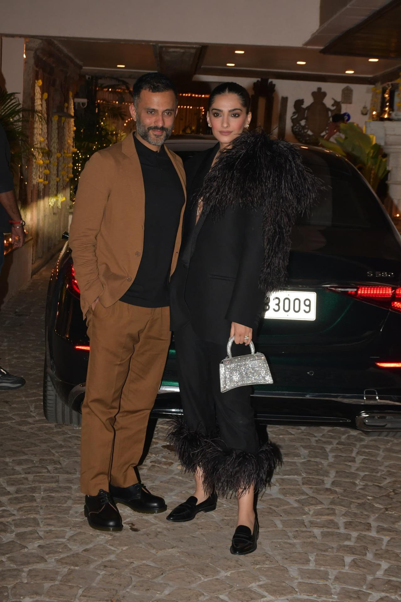 Sonam was accompanied by her husband Anand Ahuja who opted for a brown coat and pants along with a black t-shirt