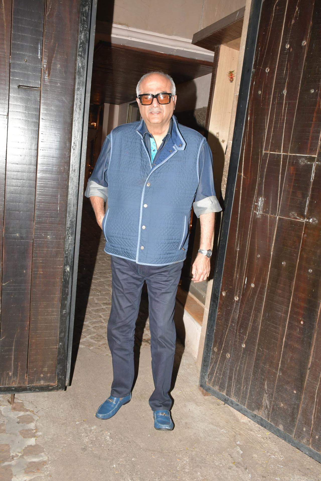 Film producer Boney Kapoor who shares a close bond with Javed Akhtar and Shabana Azmi sported an all-denim look with a pair of cool sunglasses