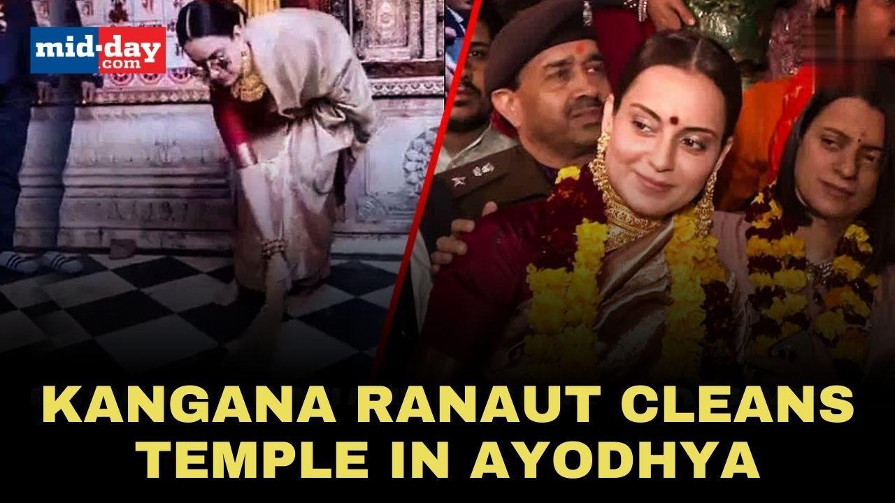 Ayodhya Ram Mandir Consecration: Kangana Ranaut cleans hanuman temple premises