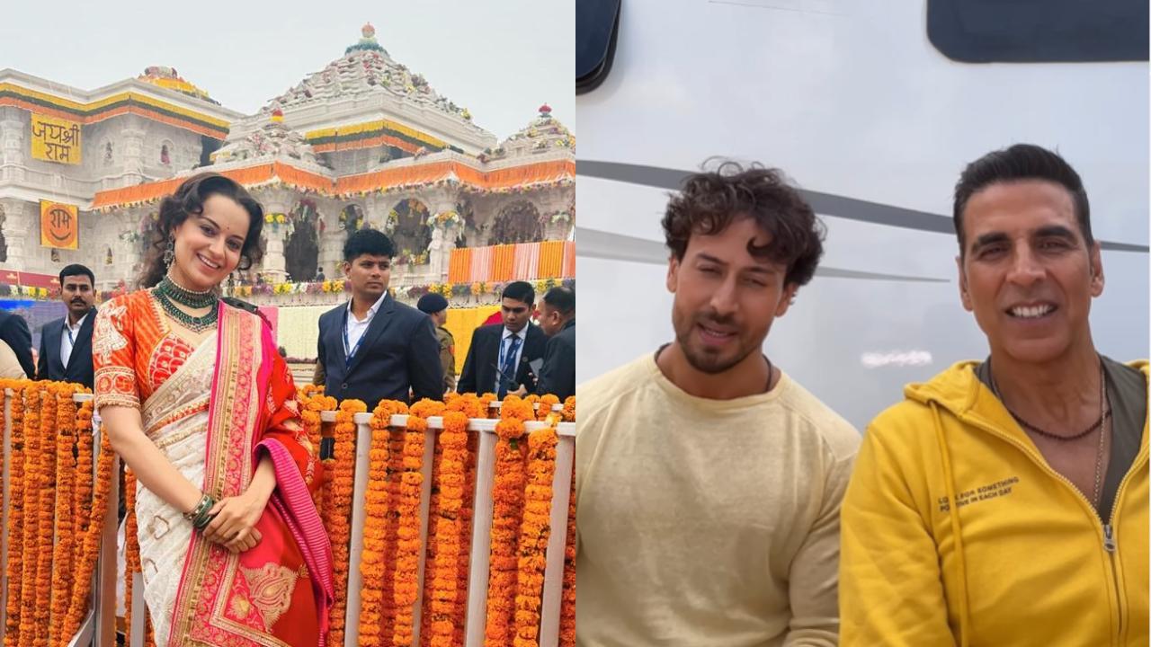 Ram Mandir Inauguration: Kangana Ranaut shares first pic from temple; Raveena Tandon, Akshay Kumar wish fans