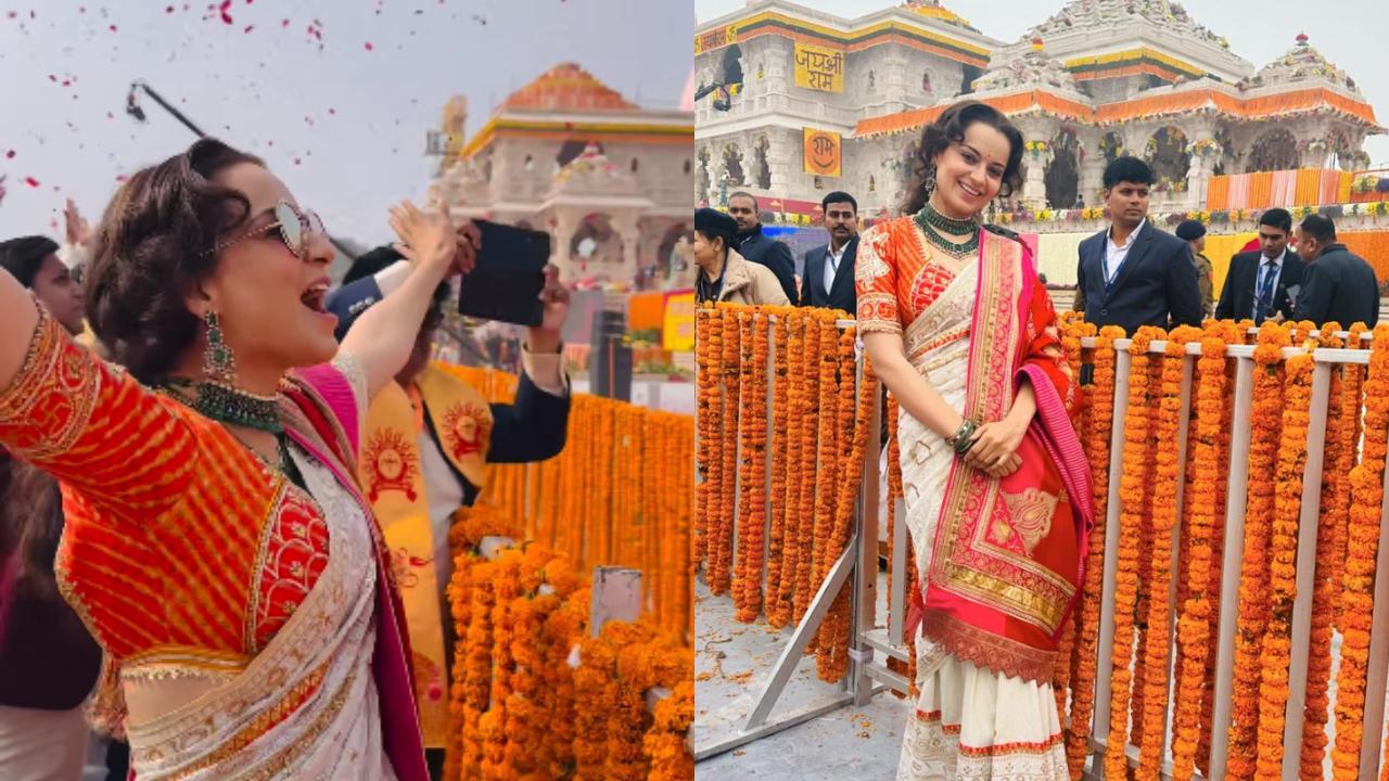 Kangana Ranaut screams 'Jai Shri Ram' in joy at Pran Pratishtha ceremony in Ayodhya, watch