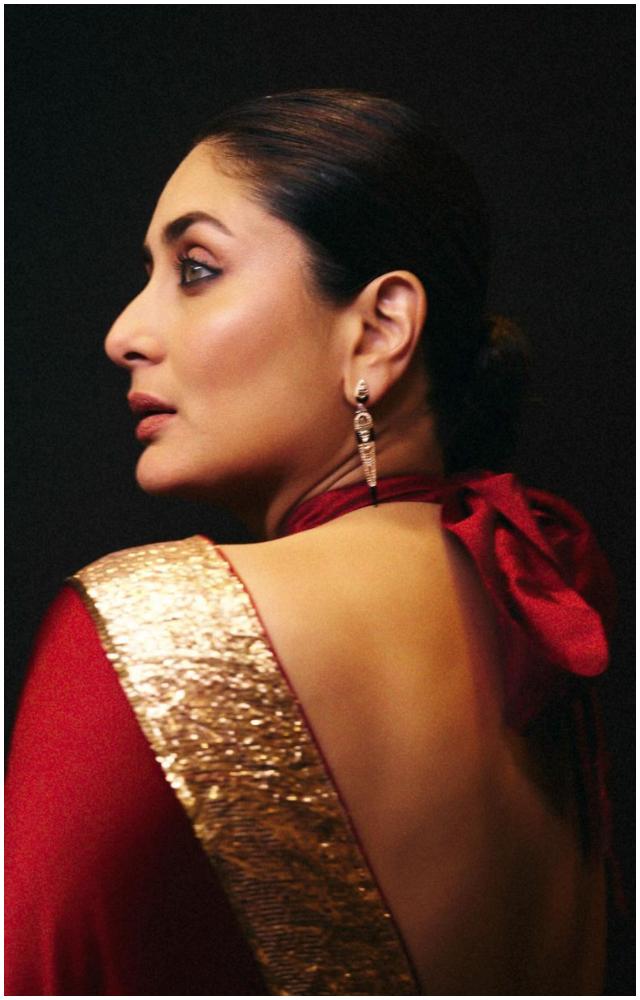 Kareena Kapoor's seamless transition from trendy to traditional attire emphasizes the versatility of this iconic garment. She wore a red contemporary saree with a gold border
