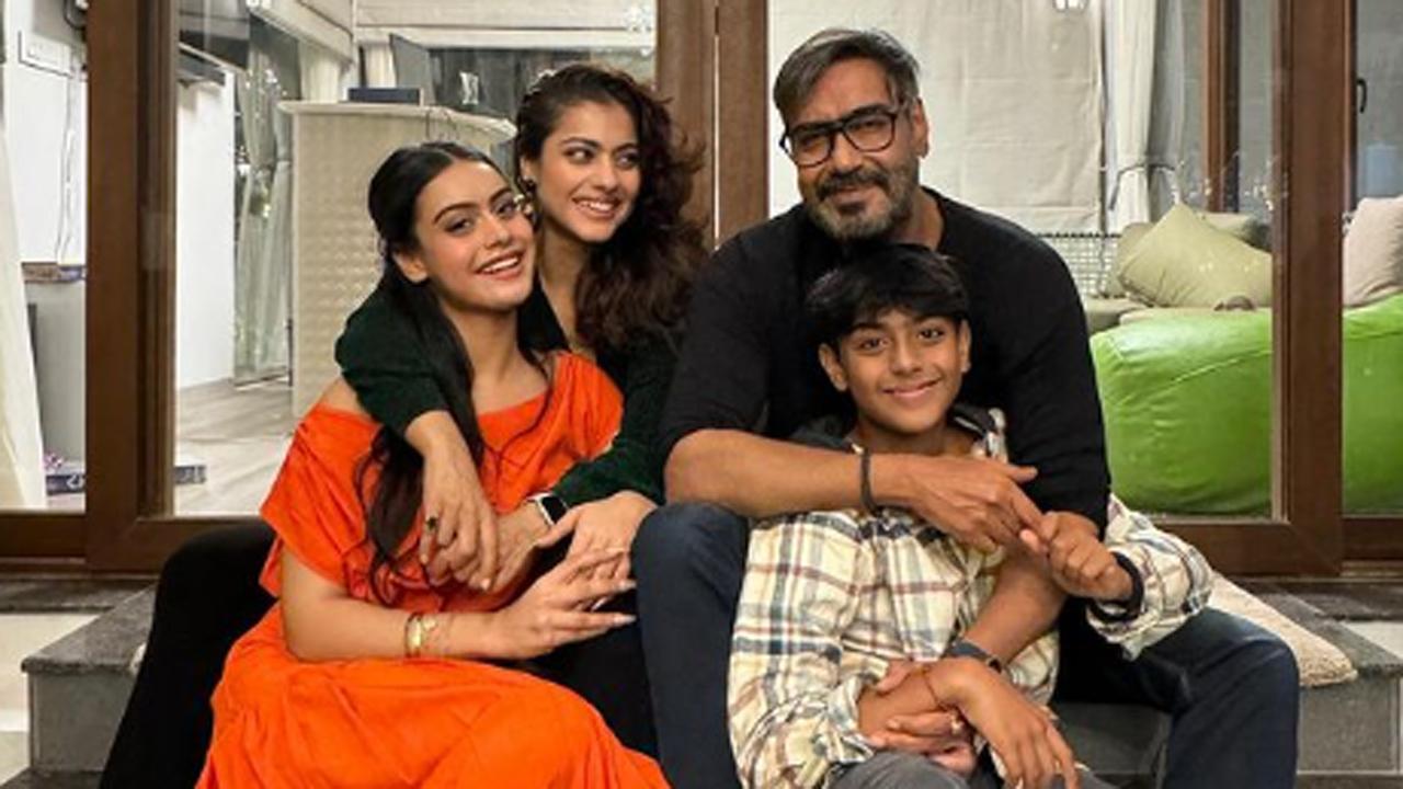 On New Year, Kajol shares happy family picture with Ajay Devgn and their kids