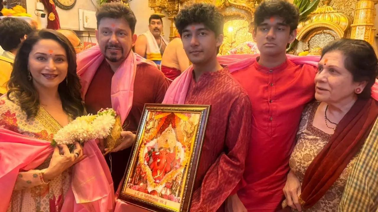 Ahead of the release of their Marathi film Panchak, Madhuri Dixit and Dr Shriram Nene sought blessings at the Siddhivinayak temple. Read More