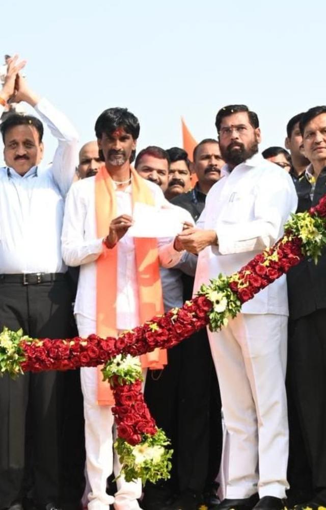 CM Eknath Shinde also handed him the copy of government notification in regards to Maratha reservation