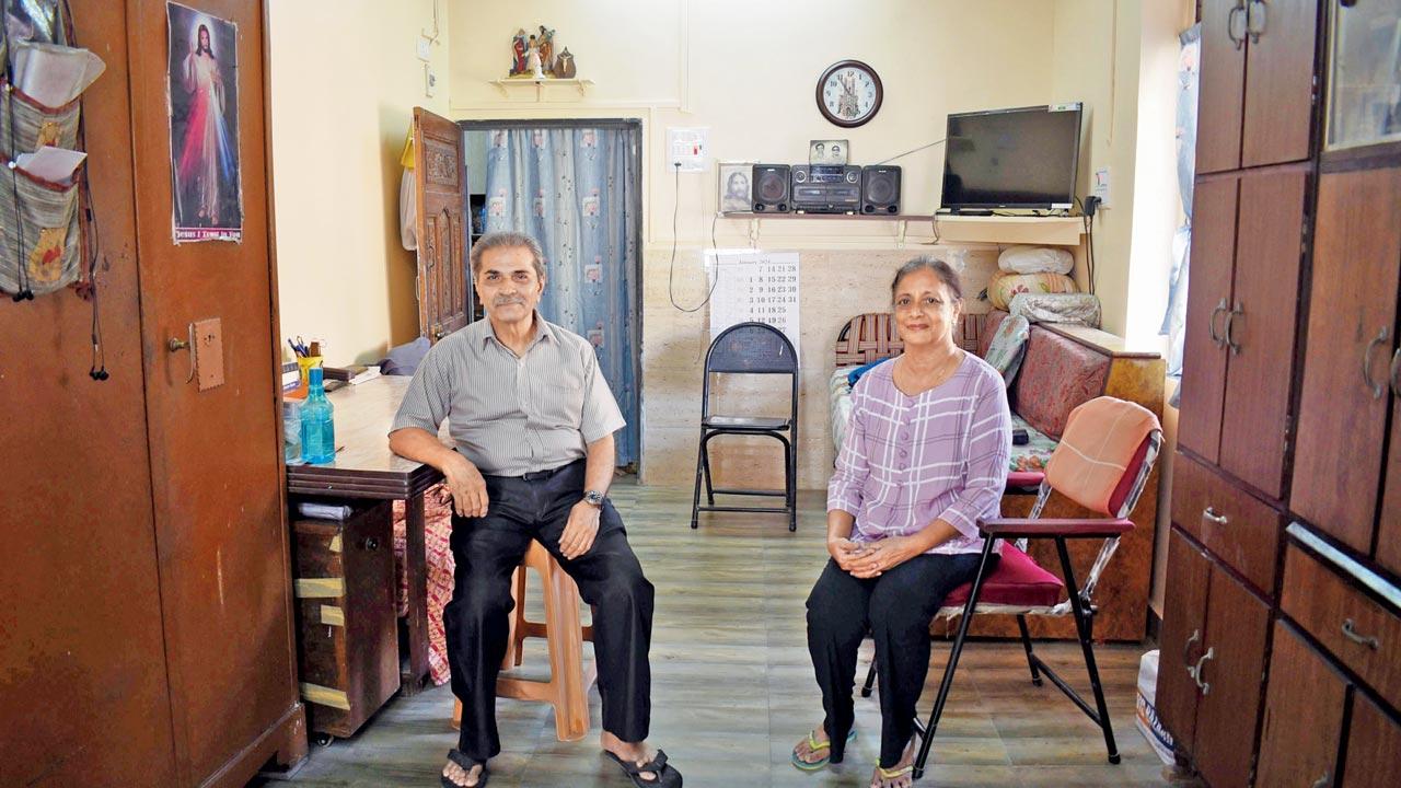 Hilda and Richard Patrao, long-time residents of Noor Building, formerly Deccan House. Pic/Sameer Markande
