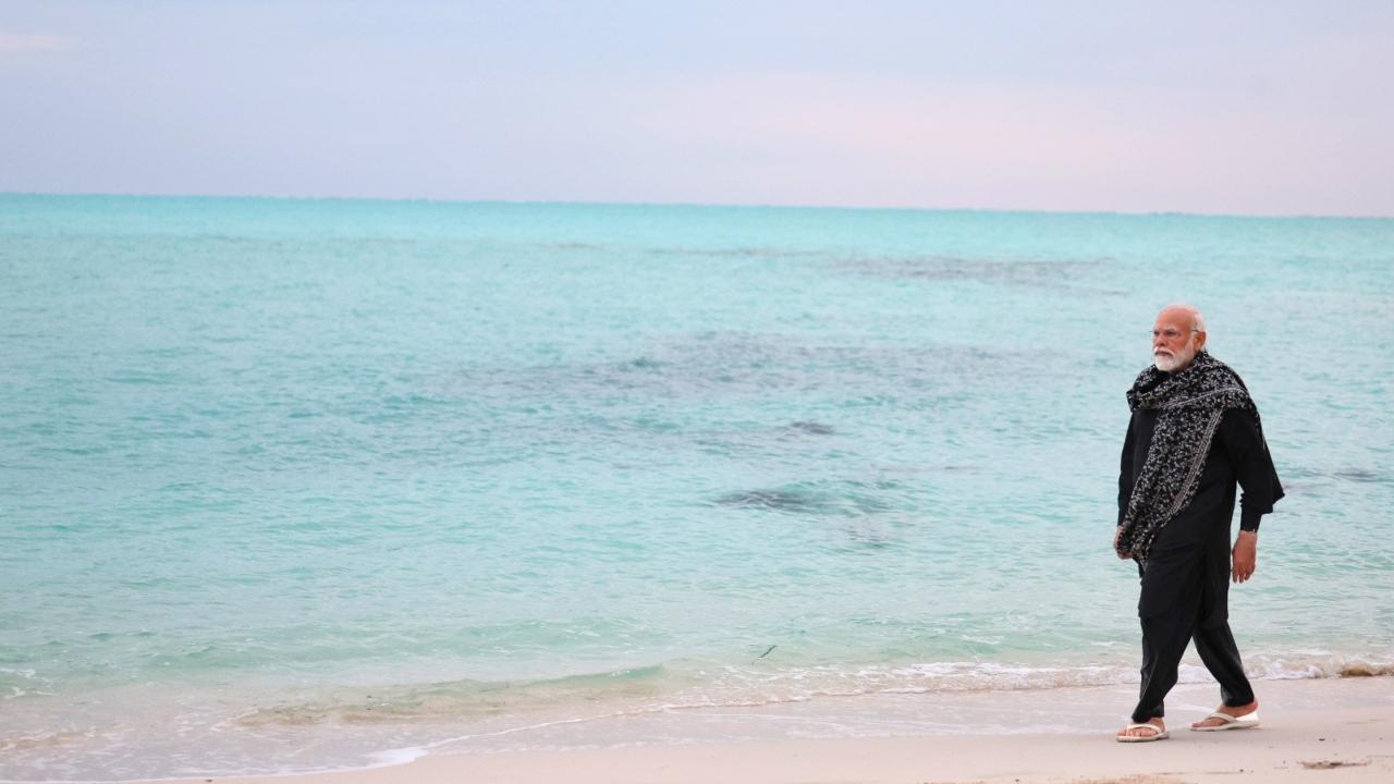 PM Modi also shared pictures of his early morning walks on the pristine beaches of Laskhadweep and some moments of leisure, sitting on a chair by the beach