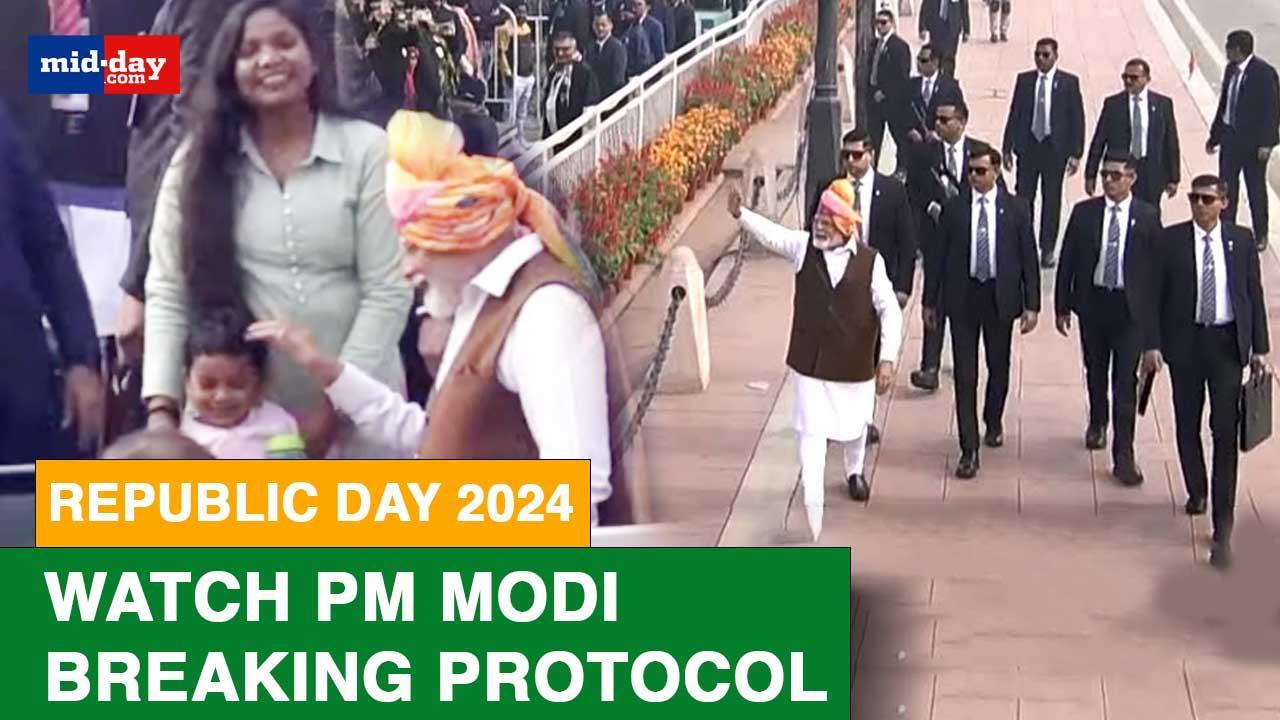 Republic Day 2024: PM Modi breaks protocol to greet people at Kartavya Path