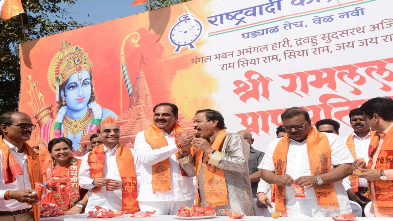 In pics: NCP workers celebrate in Mumbai after Ram temple consecration ceremony