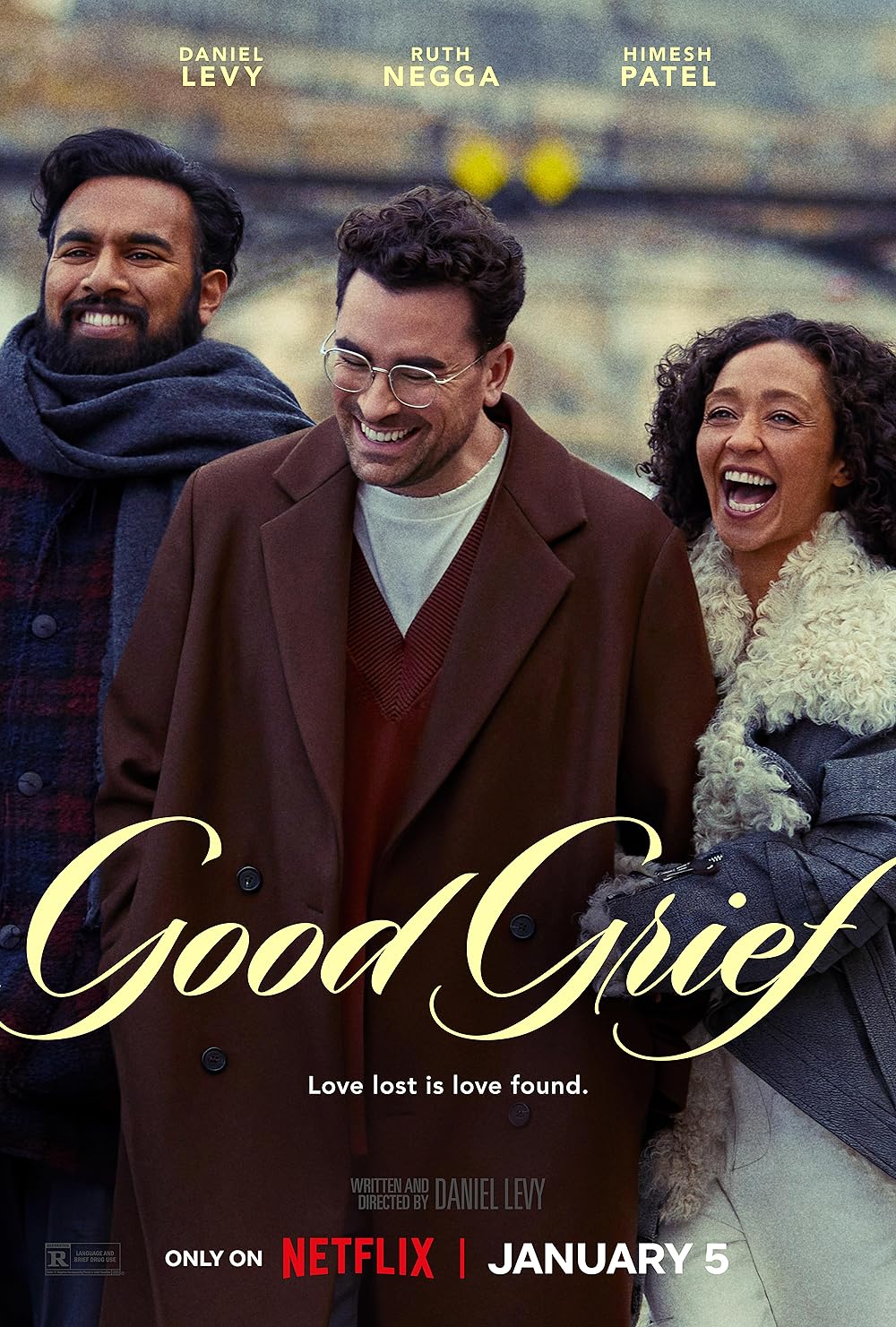 Good Grief (January 5) - Streaming on NetflixGood Grief portrays Marc's transformative journey after the sudden loss of his husband, navigating self-discovery with his friends Sophie and Thomas in Paris, marking Dan Levy's debut in feature filmmaking.