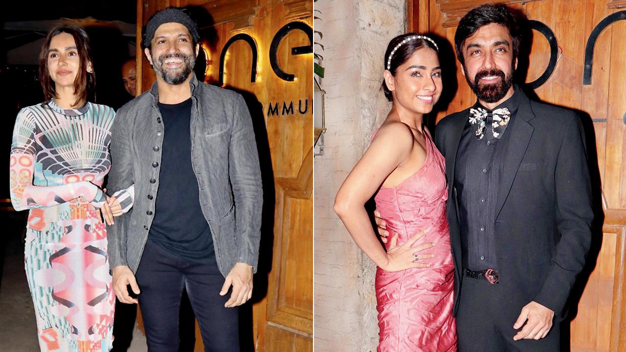 When sister calls: Shibani Dandekar with Farhan Akhtar; The old connection: Ashish Chowdhry with Samita Bangargi