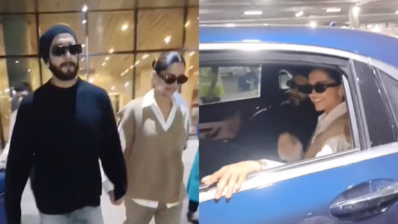 Deepika Padukone and Ranveer Singh enjoy as paparazzi dances to Sher Khul Gaye at airport