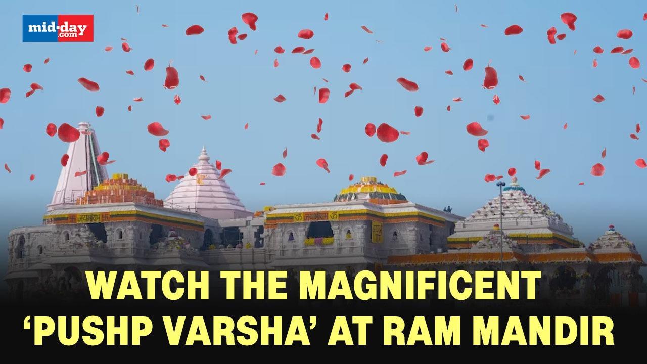 Ayodhya Ram Mandir: Watch the ‘Pushp Varsha’ at ‘Pran Pratishtha’ of Ram Lalla