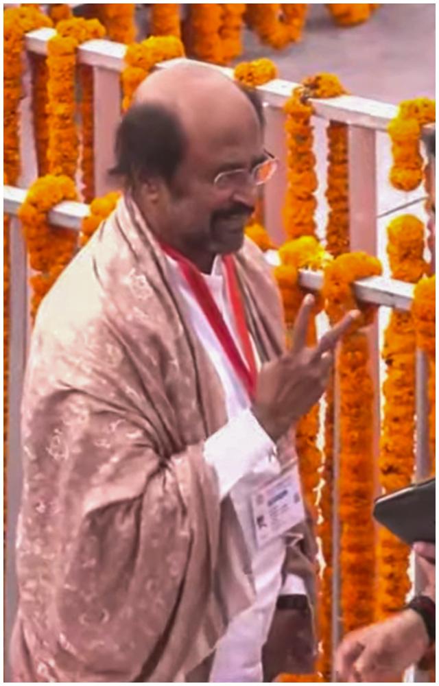 Megastar Rajinikanth was in attendance at the Pran Prathishtha ceremony at the Ram Temple in Ayodhya