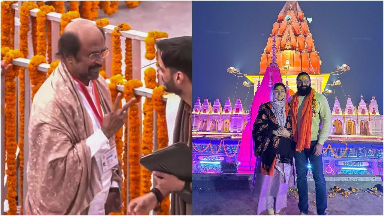 Rajinikanth, Rishab Shetty, Chiranjeevi in Ayodhya for Ram Mandir Pran Pratishtha ceremony