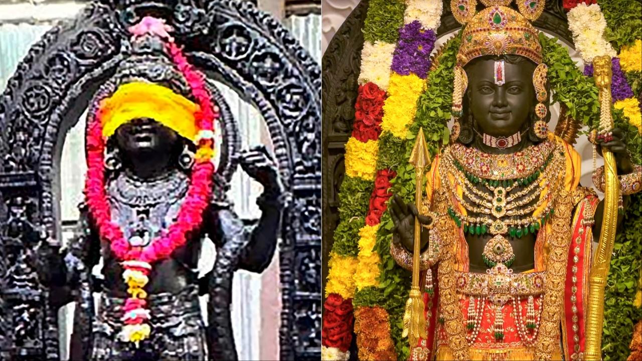 It must be known that the idol of Ram Lalla is originally black as it has been carved out of black stone. Photos Courtesy: PTI