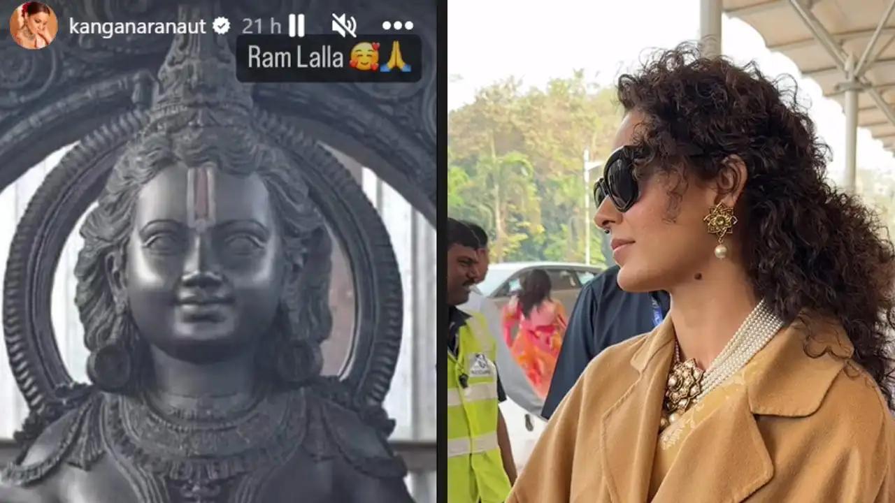 Kangana Ranaut, who is among the invitees for Ram Mandir consecration ceremony, was clicked at the airport this morning. She expressed her feelings about the special invitation. Read more