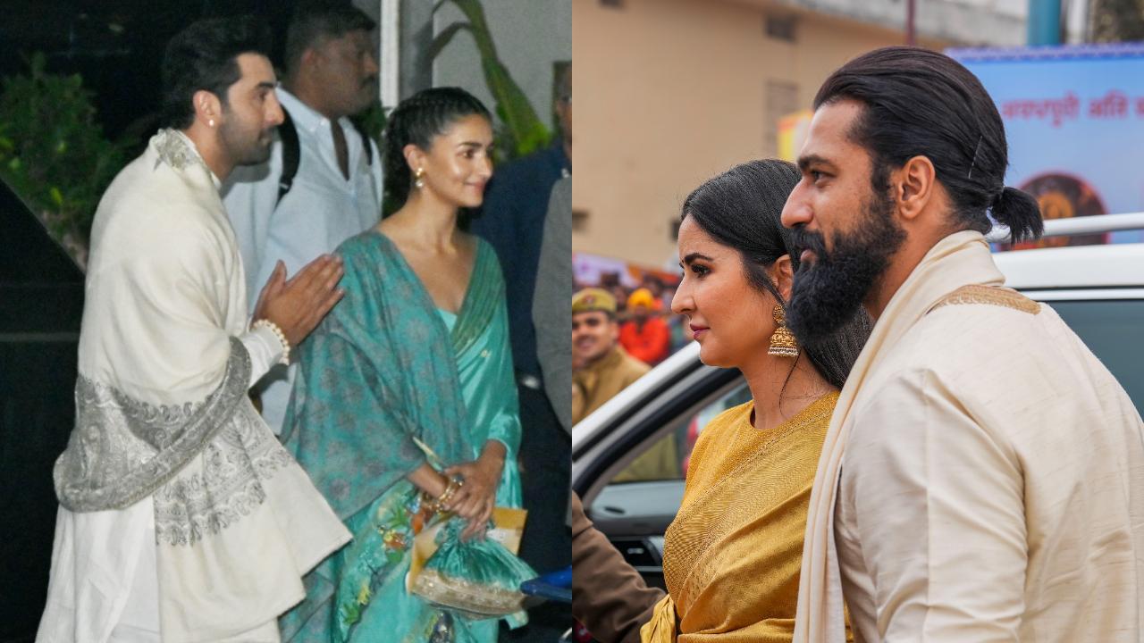 Ram Mandir Inauguration: Couples Ranbir-Alia and Vicky-Katrina arrive together