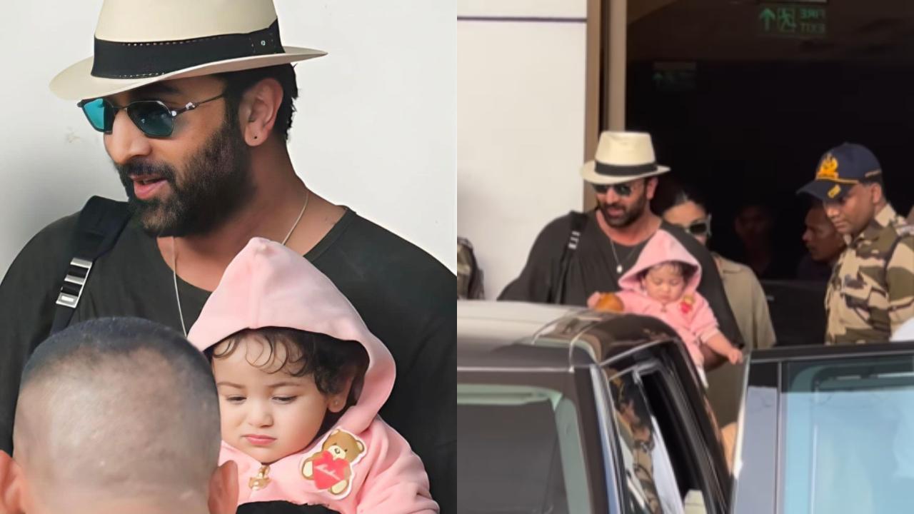 WATCH: Ranbir Kapoor carries baby Raha out of Kalina airport