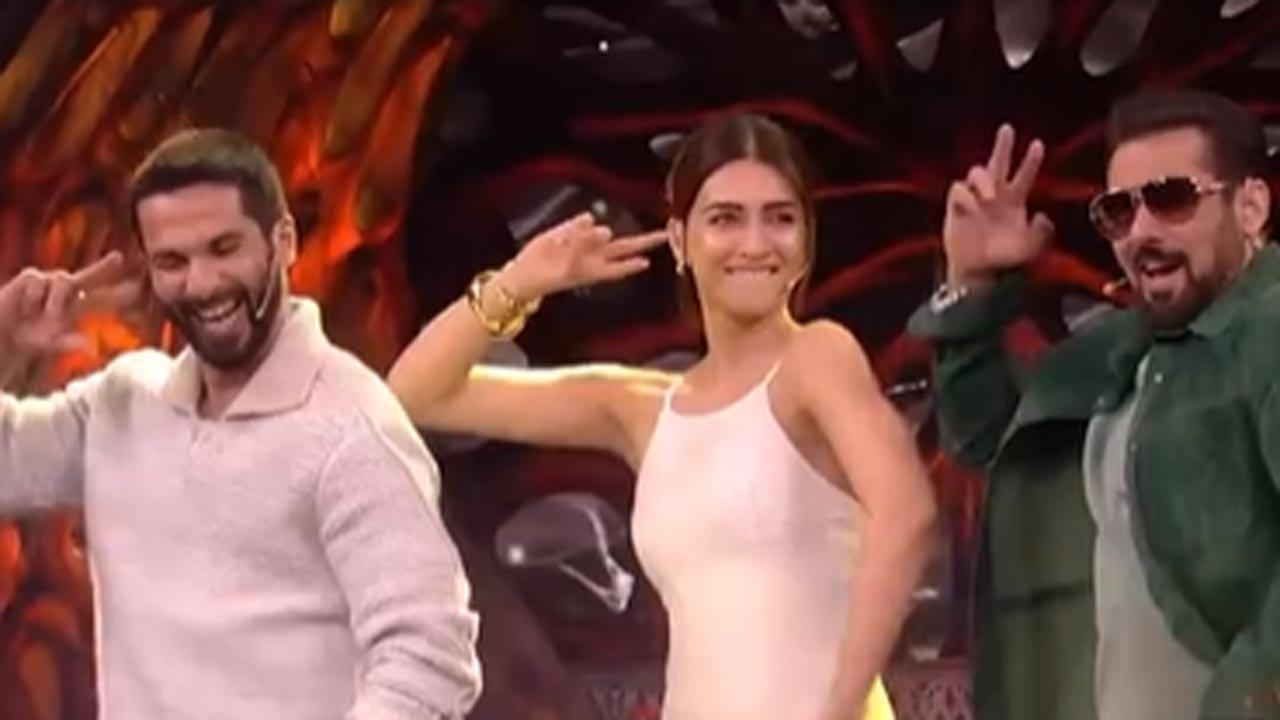 Salman Khan dances on 'Laal Peeli Ankhiyan' with Shahid Kapoor, Kriti Sanon