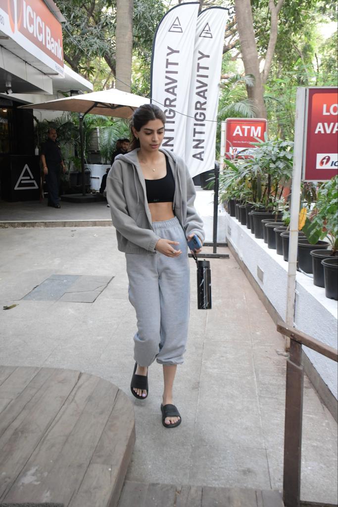 Khushi Kapoor was seen outside her gym today