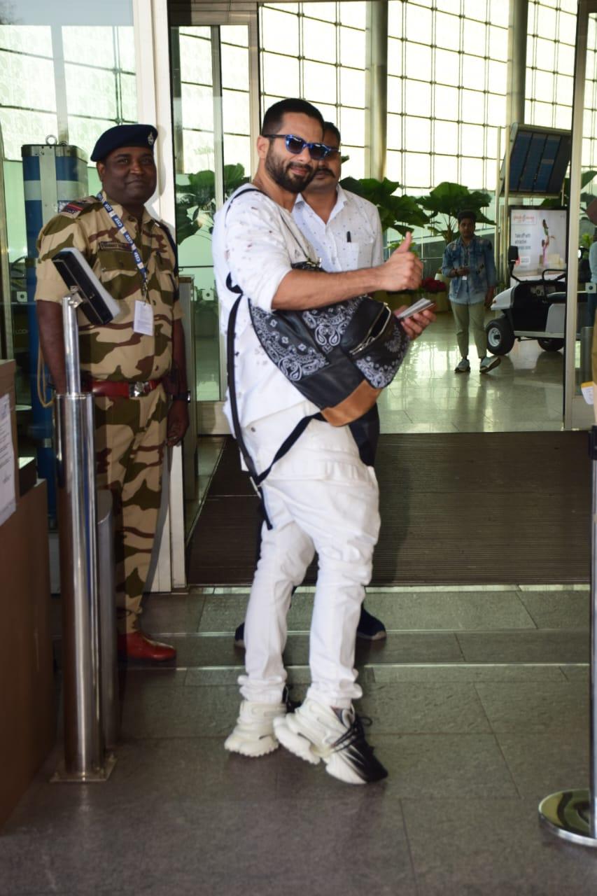 Shahid Kapoor was spotted at the Mumbai airport as he jetted off