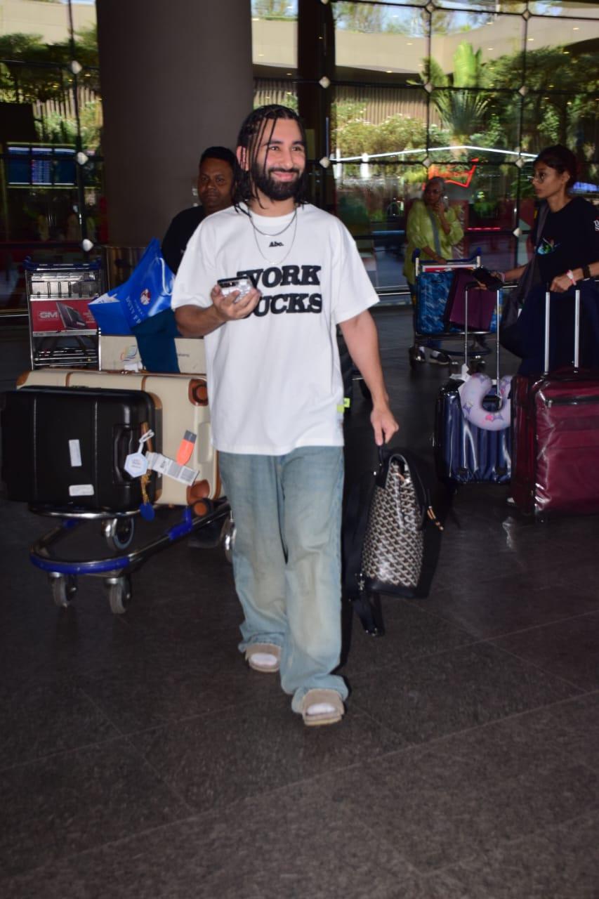 Orry was spotted at the Mumbai airport this morning