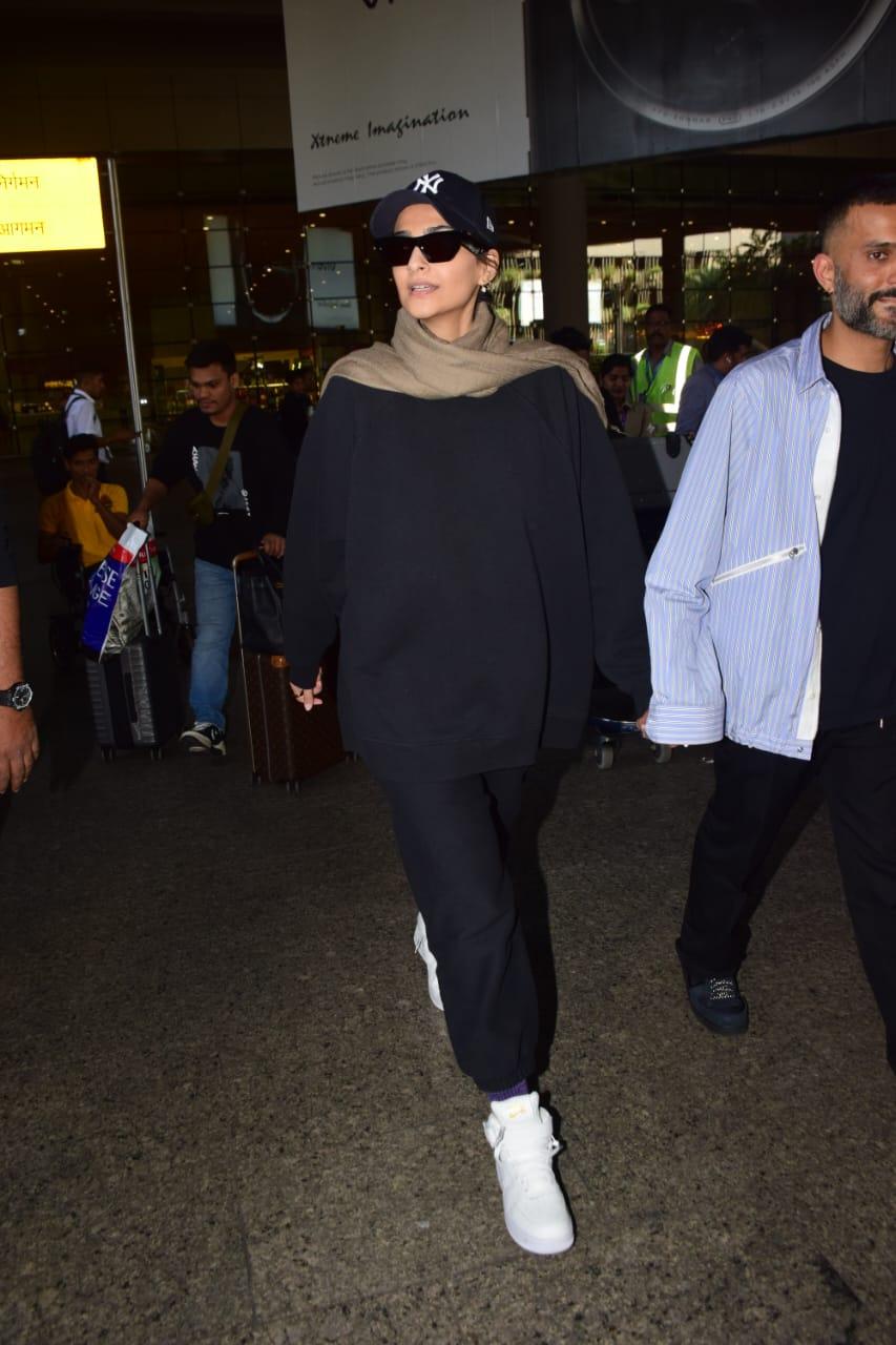 Sonam Kapoor was spotted exiting the airport today