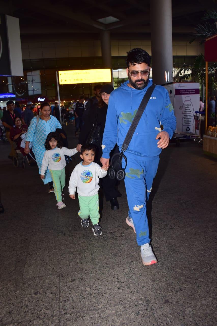 Kapil Sharma was spotted at the Mumbai airport with his dear family