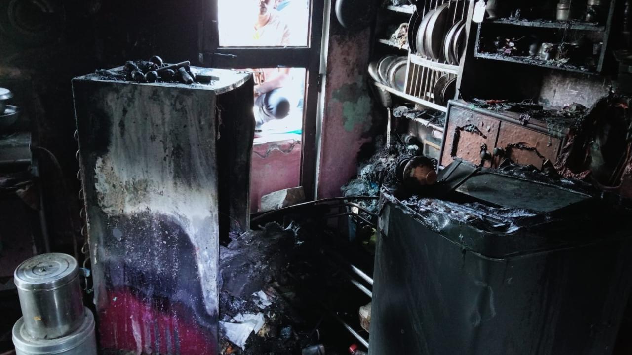 IN PHOTOS: Fire breaks out at Thane house, one injured
