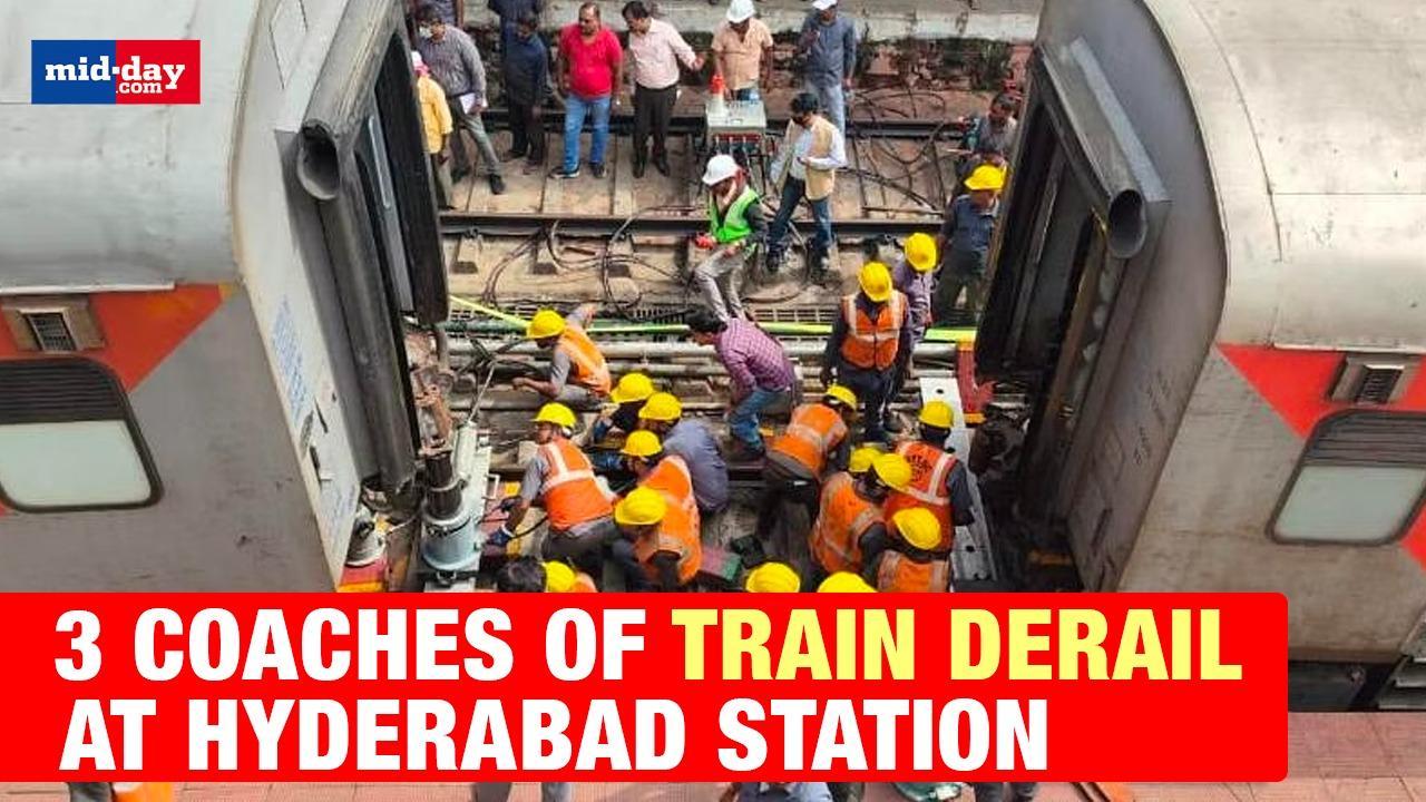 Charminar Express Train Accident: 3 coaches get derailed at Nampally station